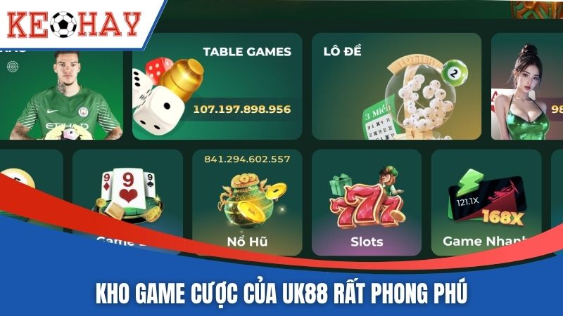 Kho game cược của nhà cái rất phong phú